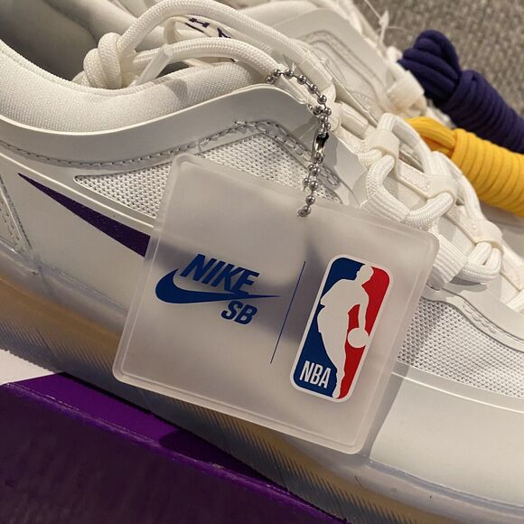 Nike SB Nyjah Free 2 Shoes NBA Los Angeles Lakers DA3439-100 Size 9 - Picture 6 of 11